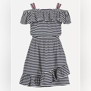 Tommy Hilfiger girls off the shoulder ruffle dress with spaghetti straps NWT